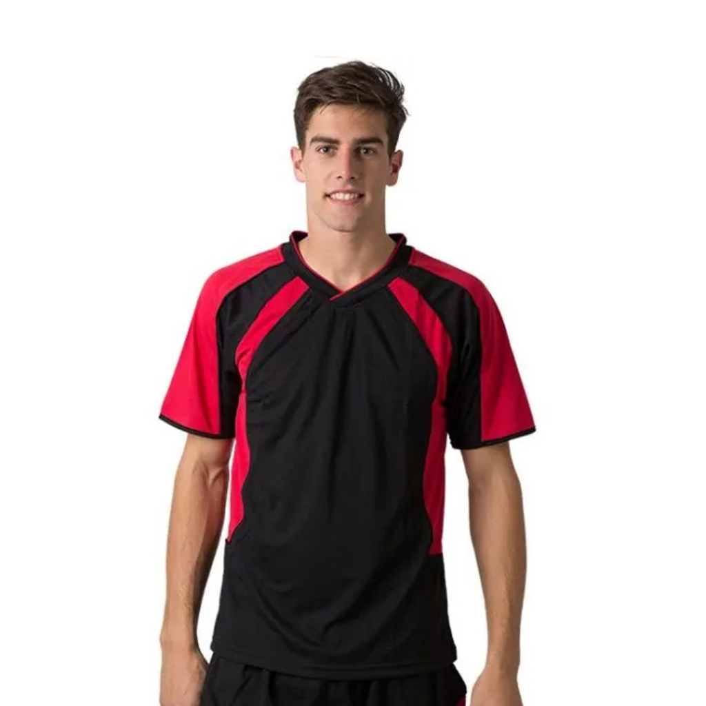Cooldry 100% Polyester V-neck T-Shirt Contrast