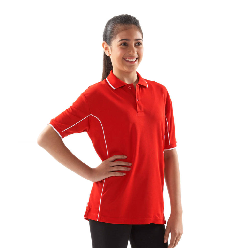 KIDS S/S PIPING POLO