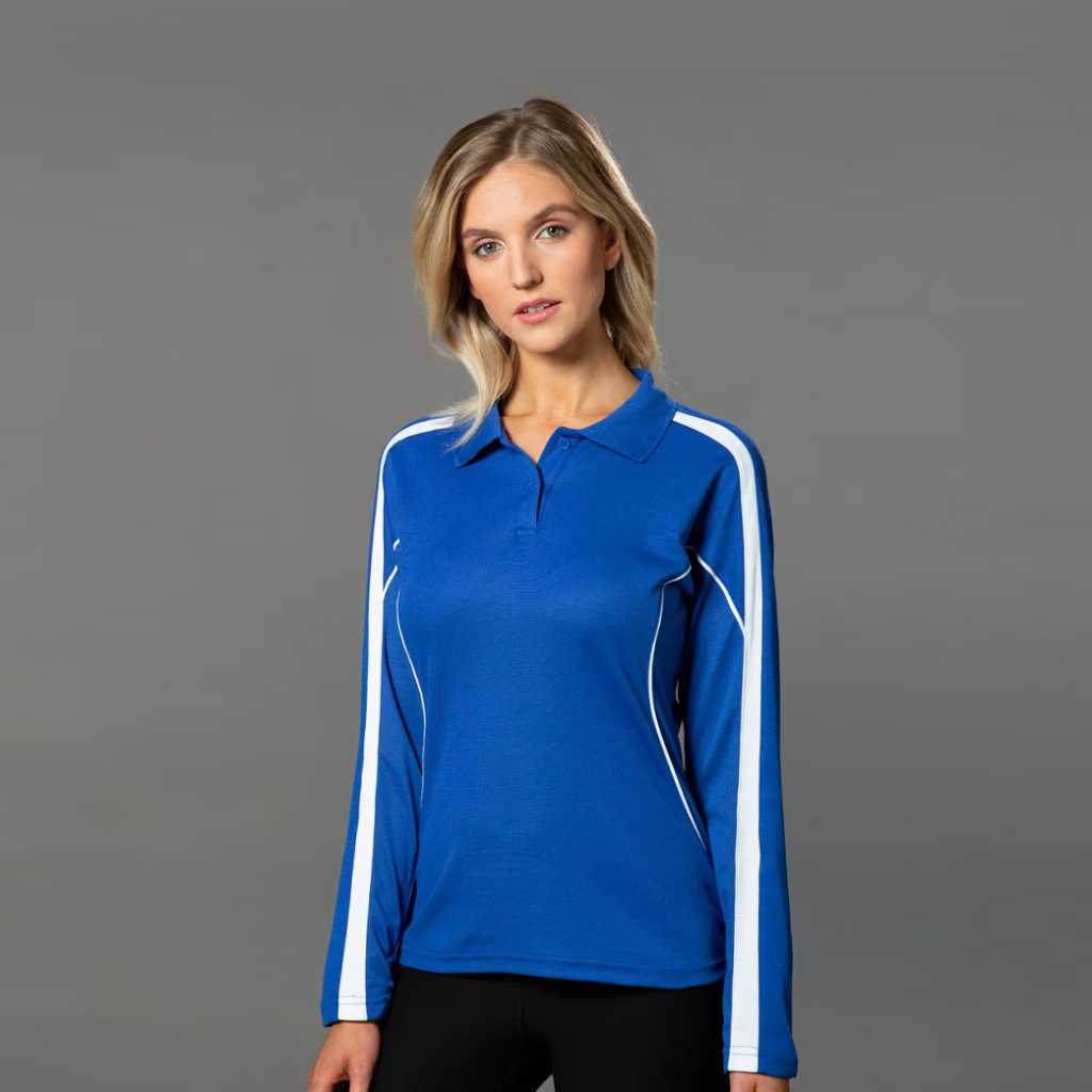 LADIES FASHION LONG SLEEVE POLO