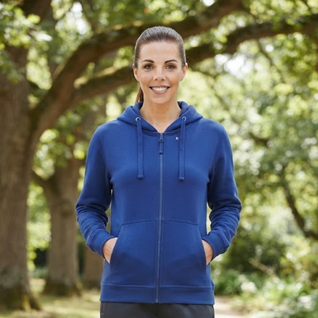 LADIES FULL ZIP FLEECE HOODIE