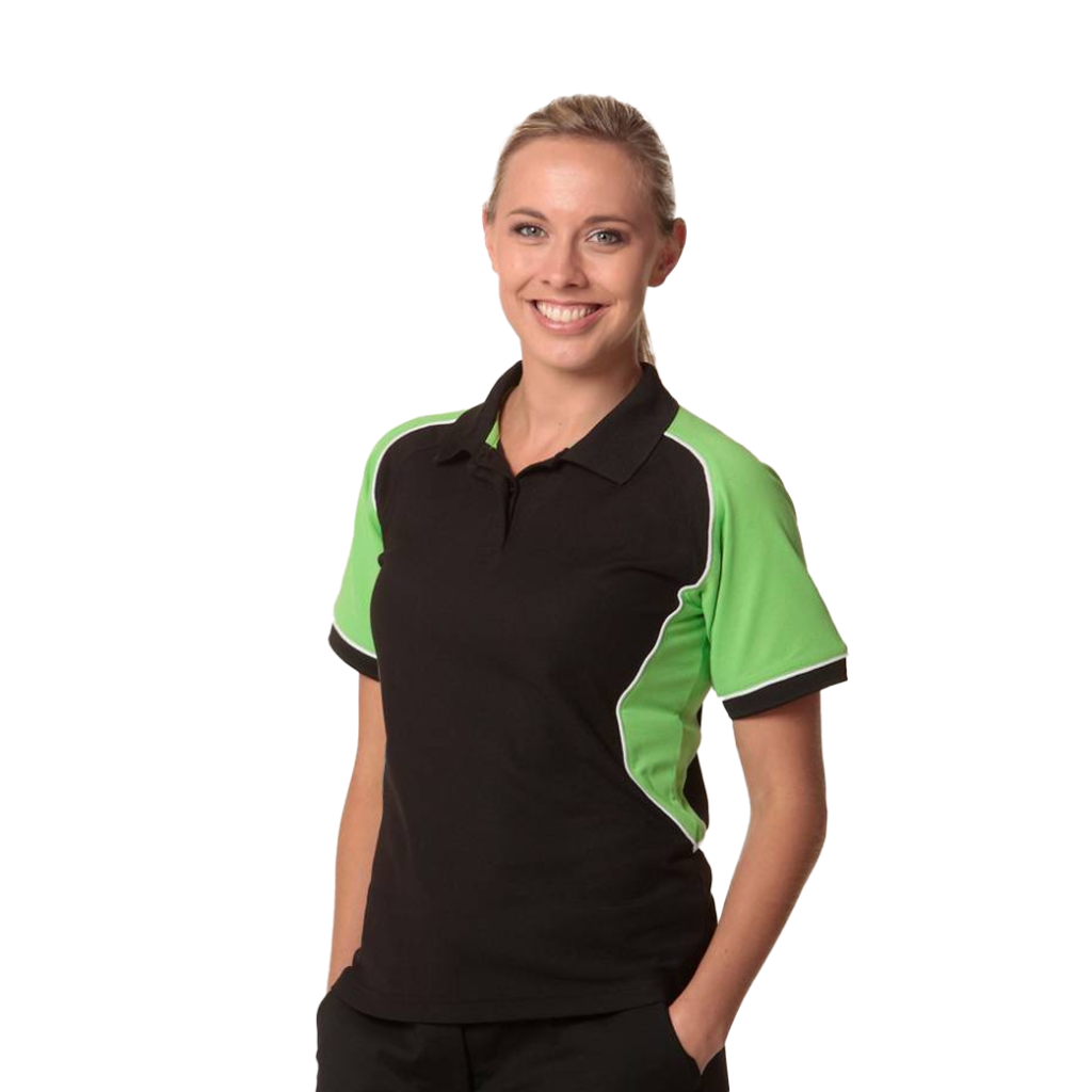 LADIES TRI COLOUR SHORT SLEEVE POLO