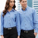 FCW - Ladies L/S Wrinkle Free Chambray Shirt
