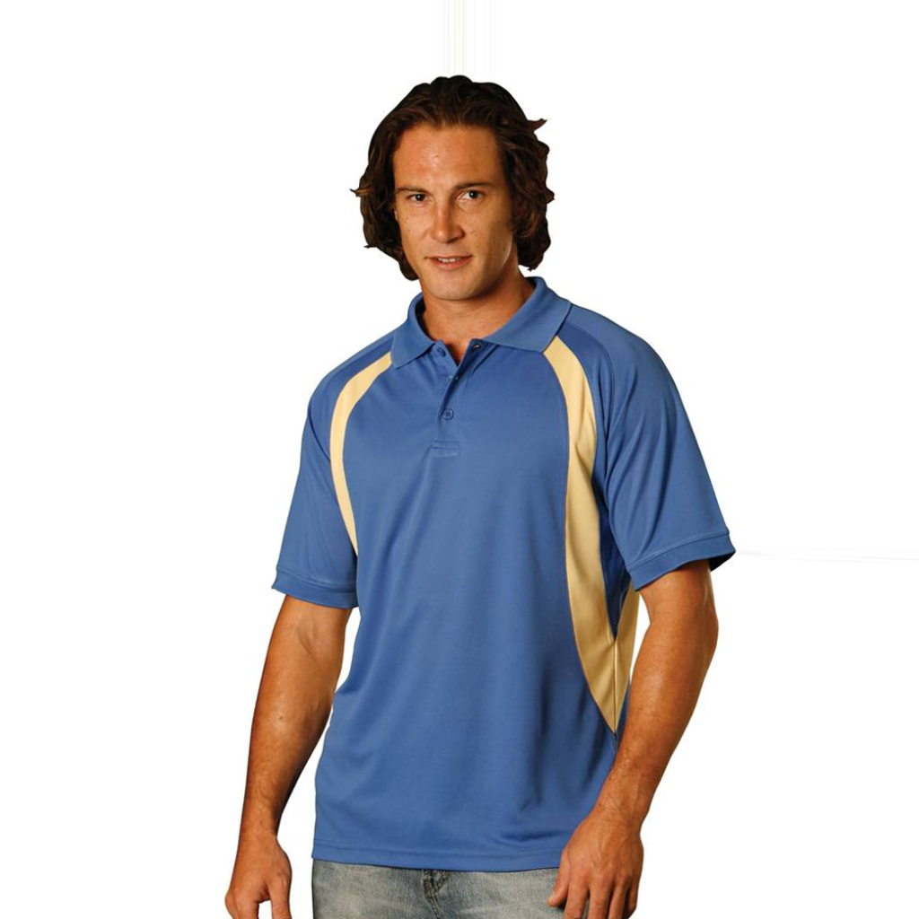 MENS MESH CONTRAST SHORT SLEEVE POLO