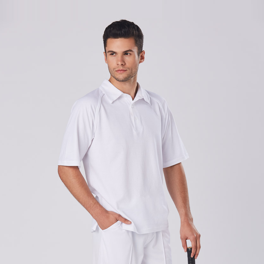 MENS MESH KNIT CRICKET POLO S/S