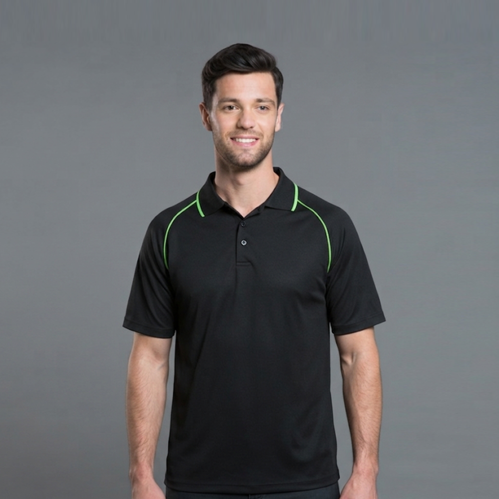 MENS RAGLAN SHORT SLEEVE CONTRAST POLO