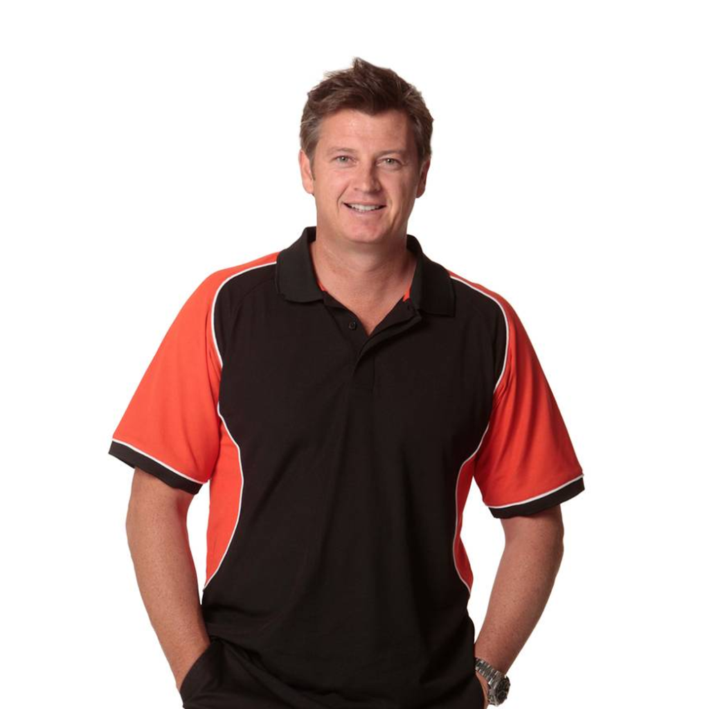MENS TRI COLOUR SHORT SLEEVE POLO