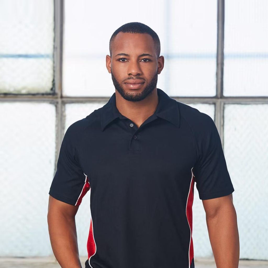 MENS TRI COLOUR SHORT SLEEVE POLO