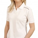 FCW - LADIES PURE COTTON CONTRAST PIPING SHORT SLEEVE POLO