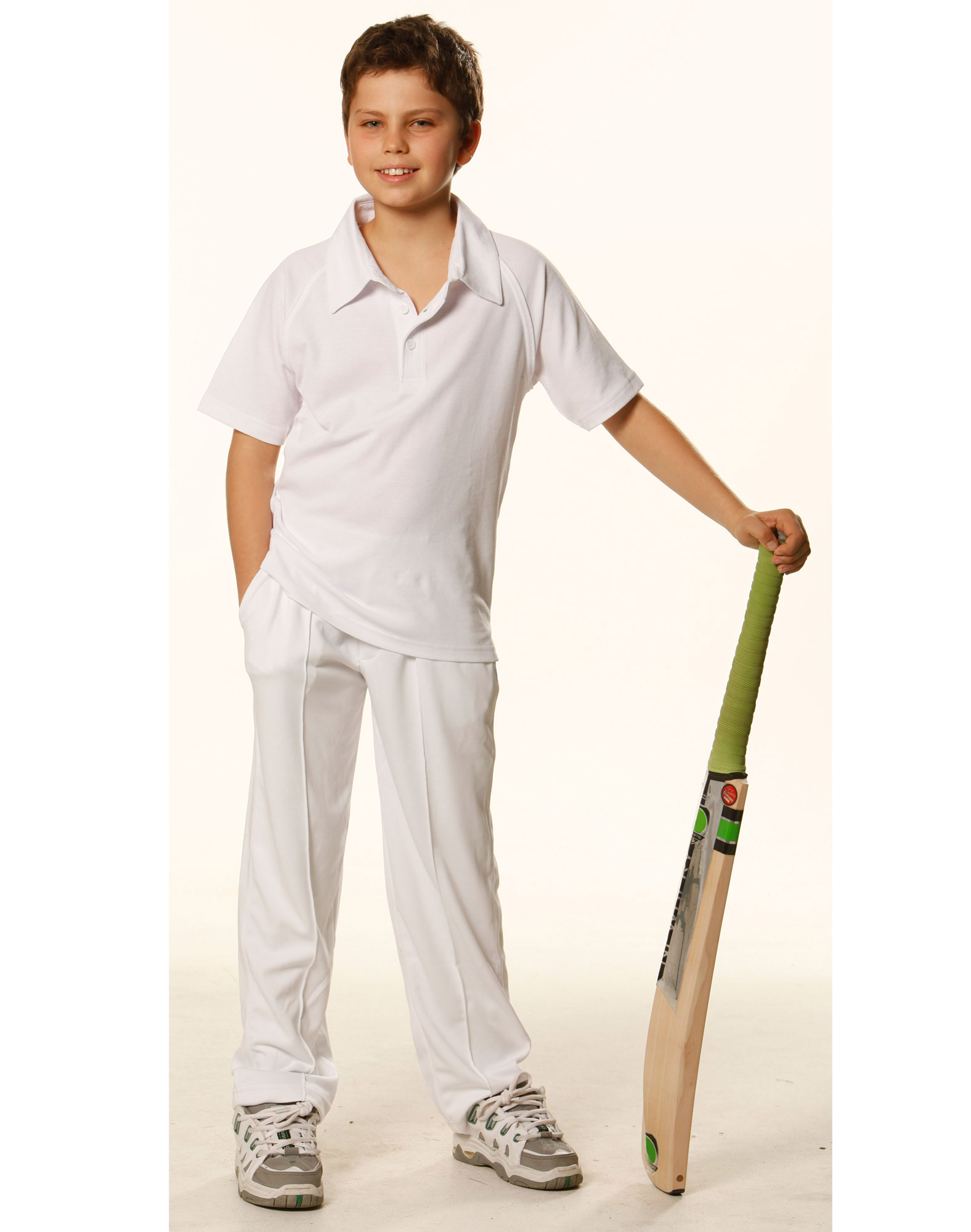 Kids TrueDry® Mesh Knit Short Sleeve Cricket Short Sleeve Polo