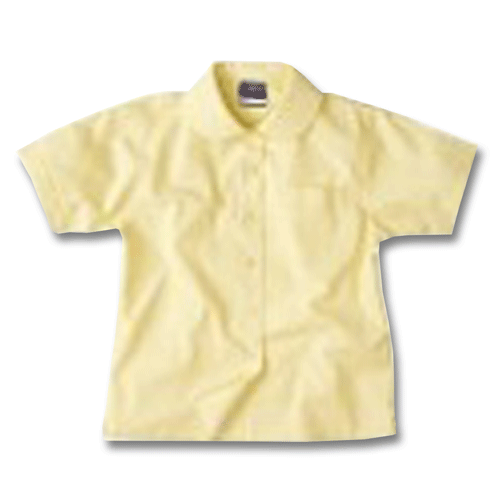 Girls short sleeve polyester cotton Peter Pan blouse