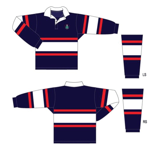 College Rugby Top – Ink Navy/Stripe Gref:4432/FCW