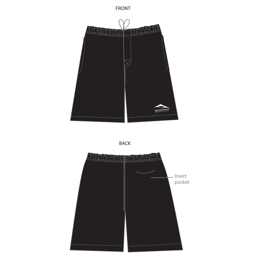 Elastic Waist Shorts – Black