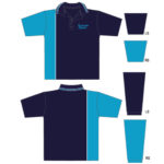 FCW - Unisex Polo Shirt Long Sleeve with Logo – Navy/Teal