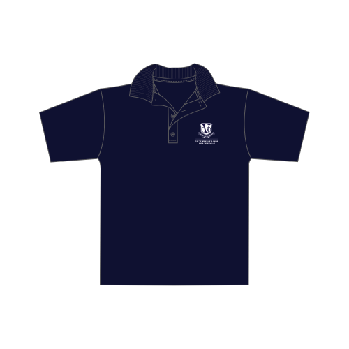 Unisex College Polo Short Sleeve with Logo – Navy