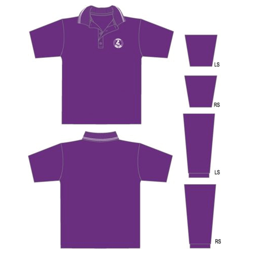 Unisex Polo Top Short Sleeve – Purple (Year 6 only)