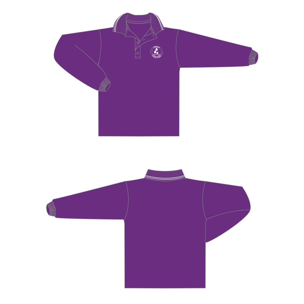 Unisex Polo Top Long Sleeve – Purple (Year 6 only)
