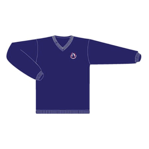 Unisex Pullover with Logo (Wool Blend) – Navy