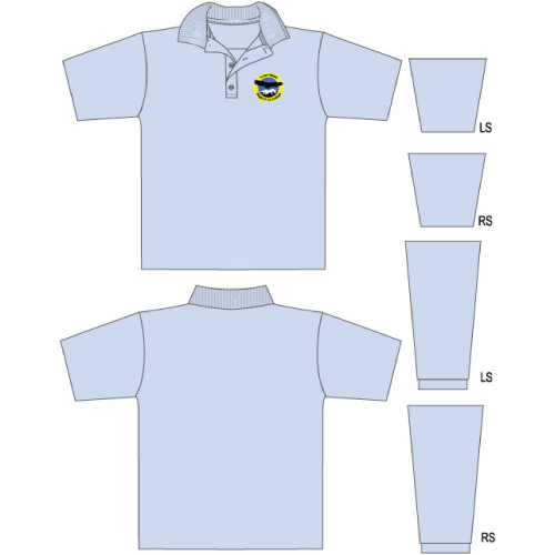 Unisex Polo Shirt Long Sleeve with Logo – Sky Blue