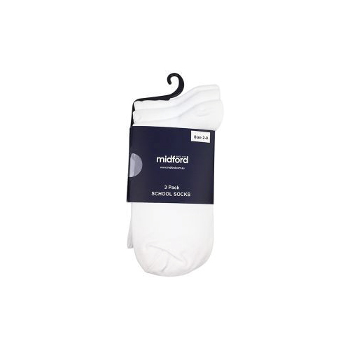 Socks 3 Pair Pack (All Cotton) – White