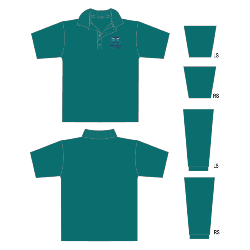 Unisex School Polo Long Sleeve with Logo (Cotton) – Teal Green