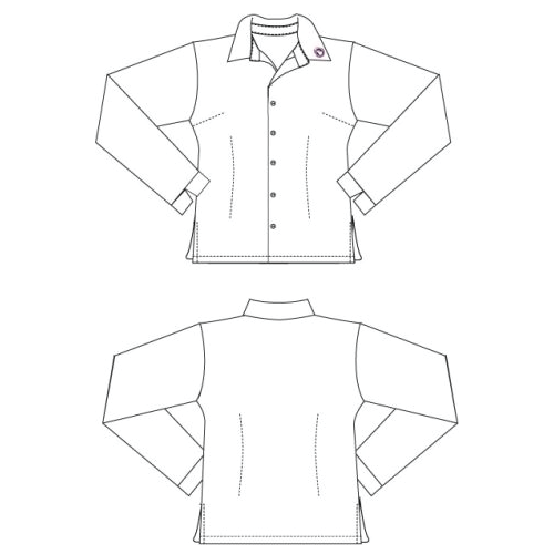 Unisex Shirt Long Sleeve with Emblem – White