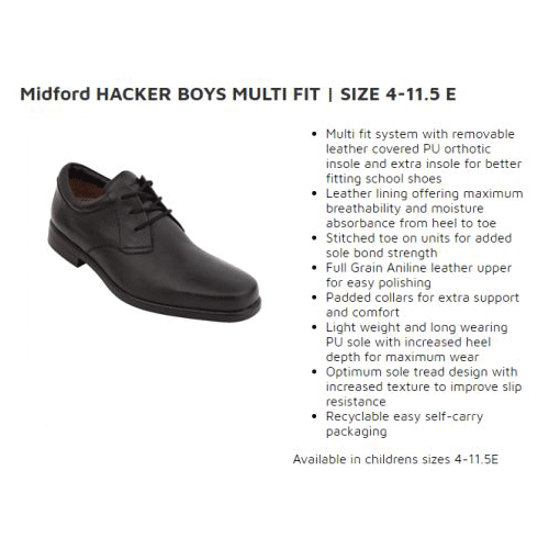 School Shoes Hacker Boys Multifit – Black
