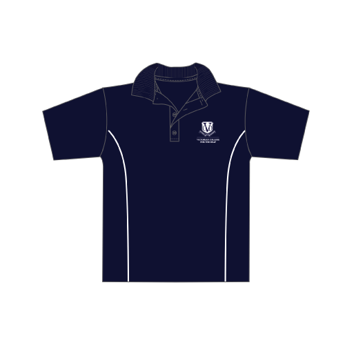 Sports Polo with Logo – Ink/White