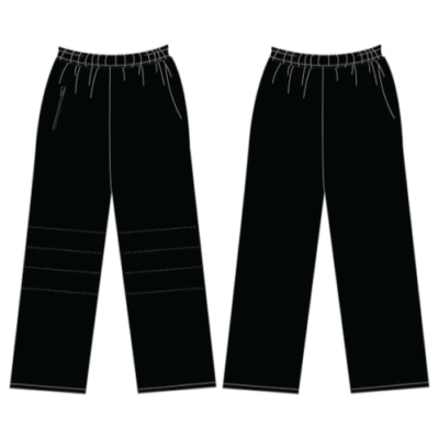 Unisex Trackpant Double Knee - Black