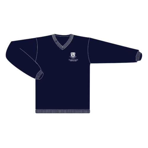Unisex College Jumper with Logo (Wool Blend) – Navy