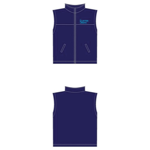 Clayton South PS – Unisex Vest with Logo (Polar Fleece) – Navy