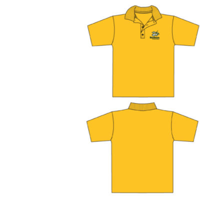 Unisex School Polo Short Sleeve with Logo - Gold