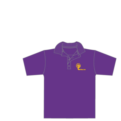 Unisex Polo Shirt Short Sleeve with Logo – Purple