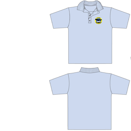 Unisex – Polo Shirt Short Sleeve with Logo – Sky Blue