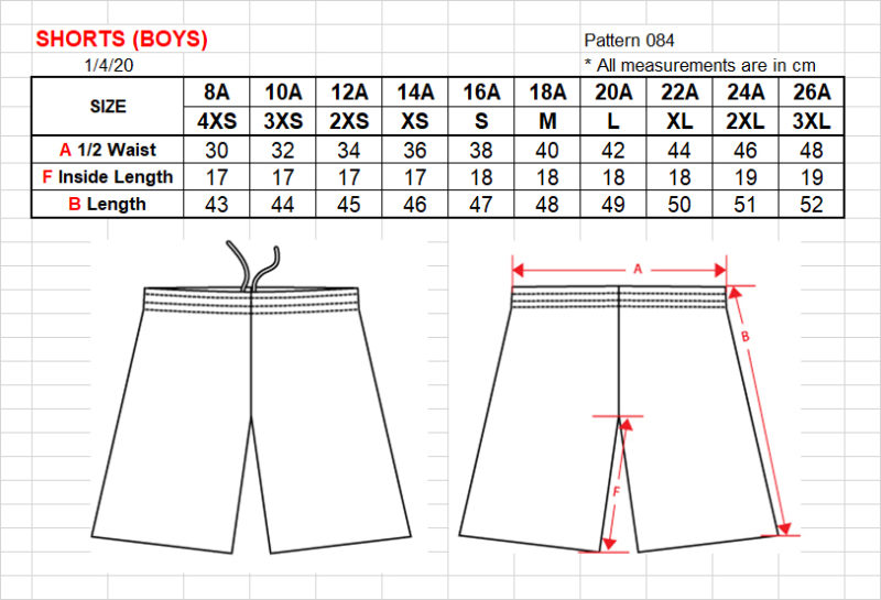 Fabletics Men's Shorts Size Chart