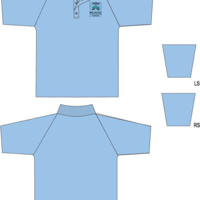 Unisex School Sports Polo Short Sleeve with Logo - Sky Blue
