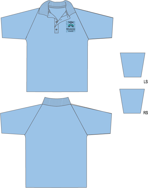 Unisex School Sports Polo Short Sleeve with Logo – Sky Blue