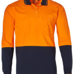 FCW - SW36 Cotton Jersey Two Tone Long Sleeve Safety Polo