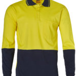 FCW - SW36 Cotton Jersey Two Tone Long Sleeve Safety Polo