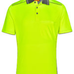 FCW - SW79 UNISEX HI-VIS BAMBOO CHARCOAL VENTED SS POLO