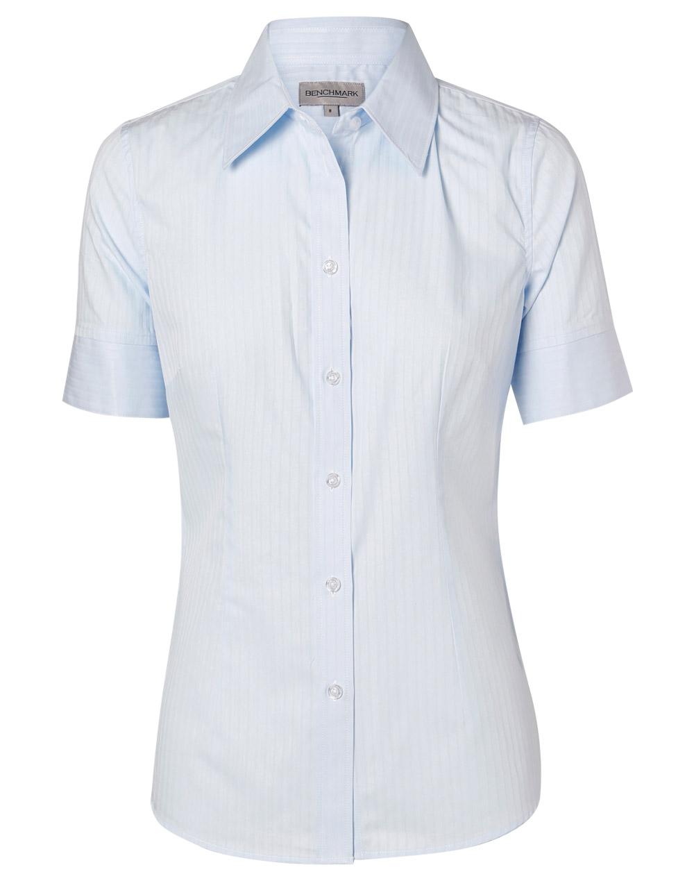 M8100L/M8100SM8100Q Women’s Self Stripe Short Sleeve Shirt