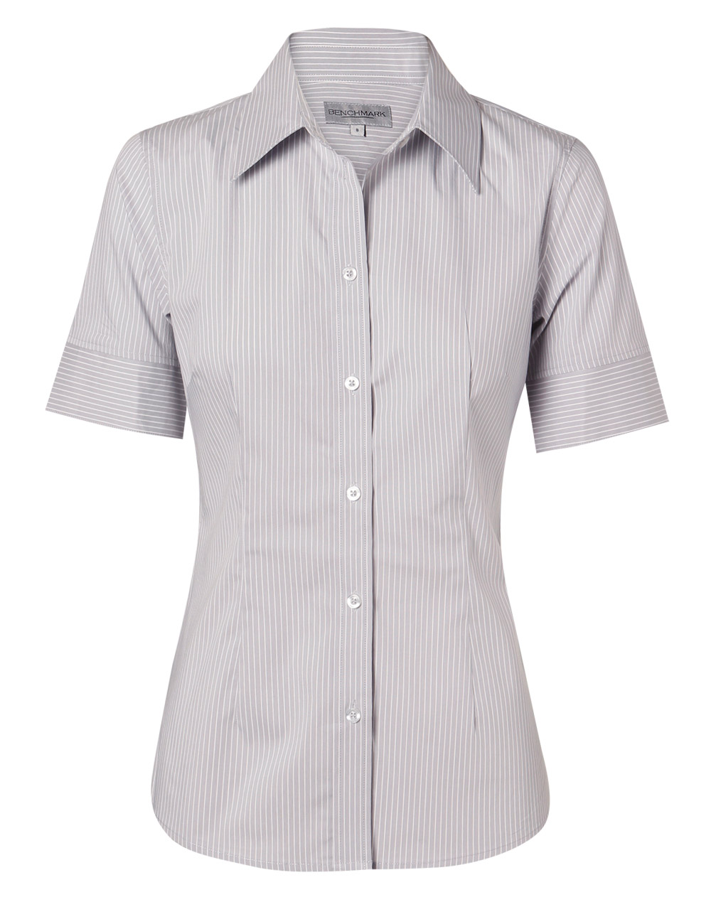 M8200S/M8200/M8200L Women’s Ticking Stripe Short Sleeve Shirt