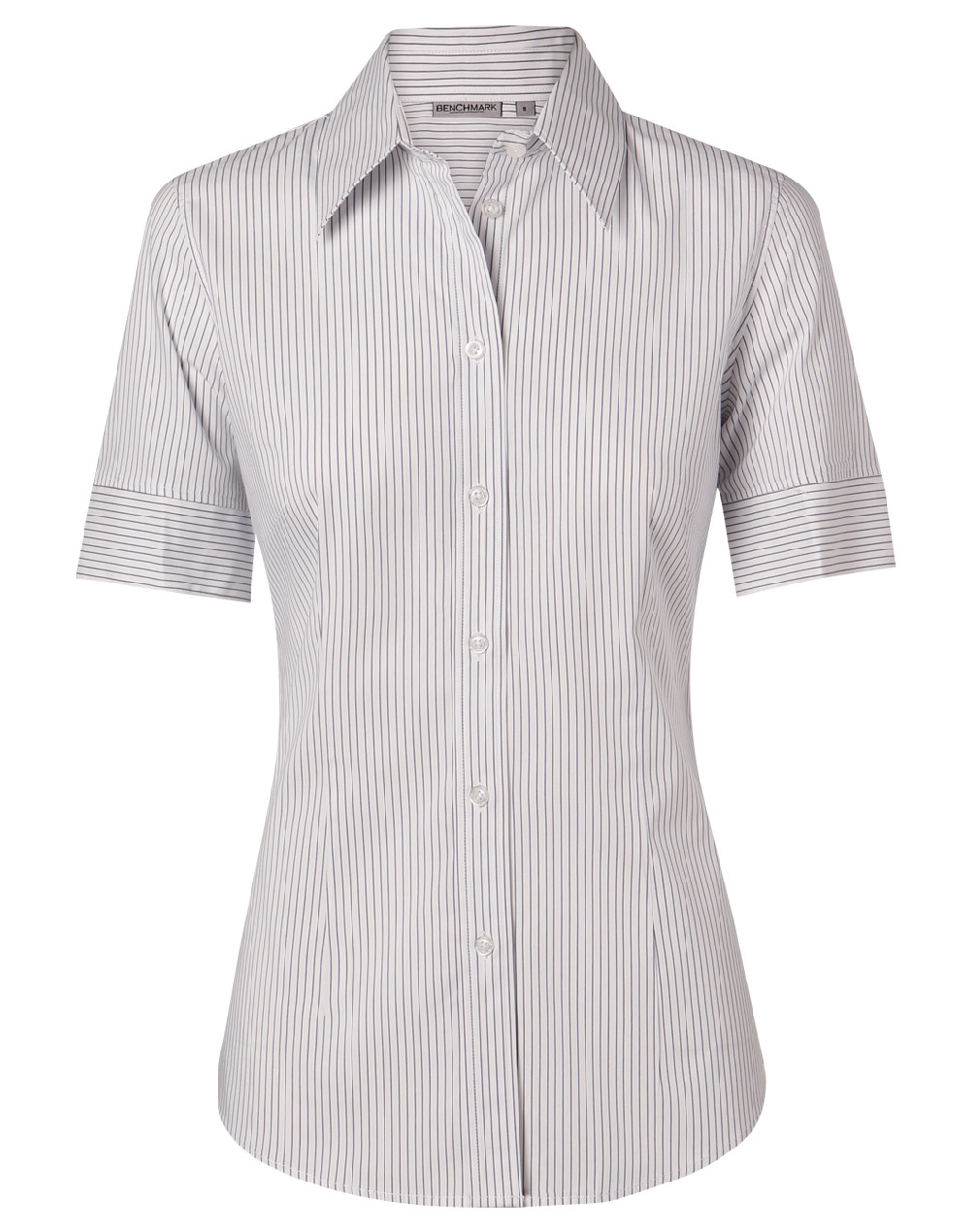 M8200S/M8200/M8200L Women’s Ticking Stripe Short Sleeve Shirt