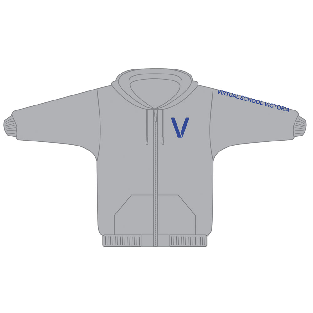 Virtual School Victoria – Zip Hoodie Grey